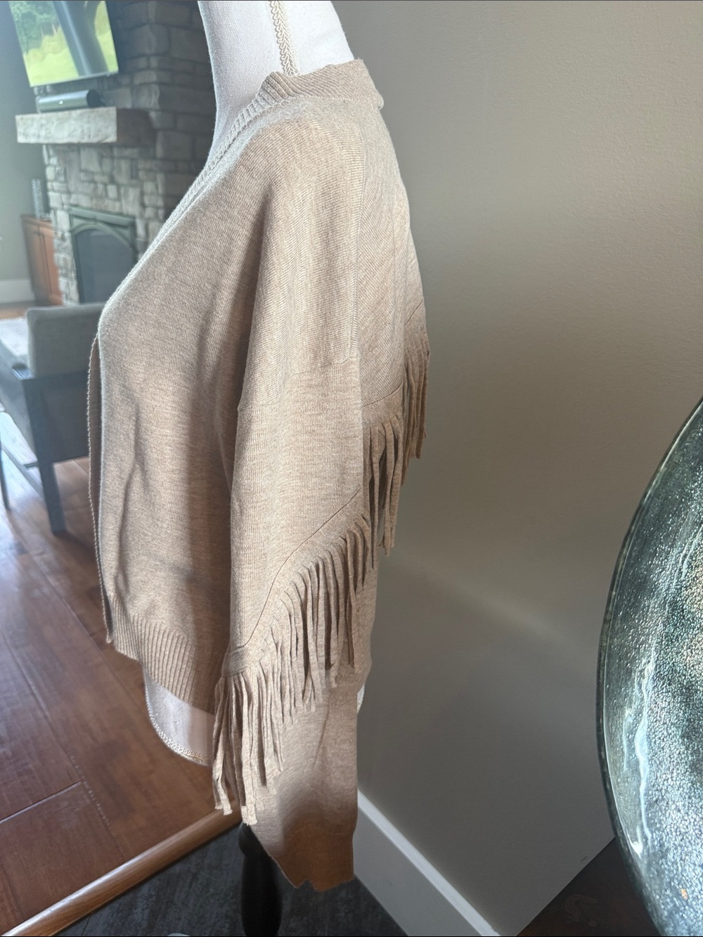 Willow & Root Taupe Fringe Cardigan Sweater NWT Small Buckle Boho Western - Picture 10 of 10